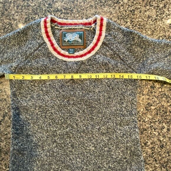 ROOTS SIGNATURE HEATHER GREY AND RED CREW NECK STRIPED SWEATER SIZE XS - Picture 9 of 9